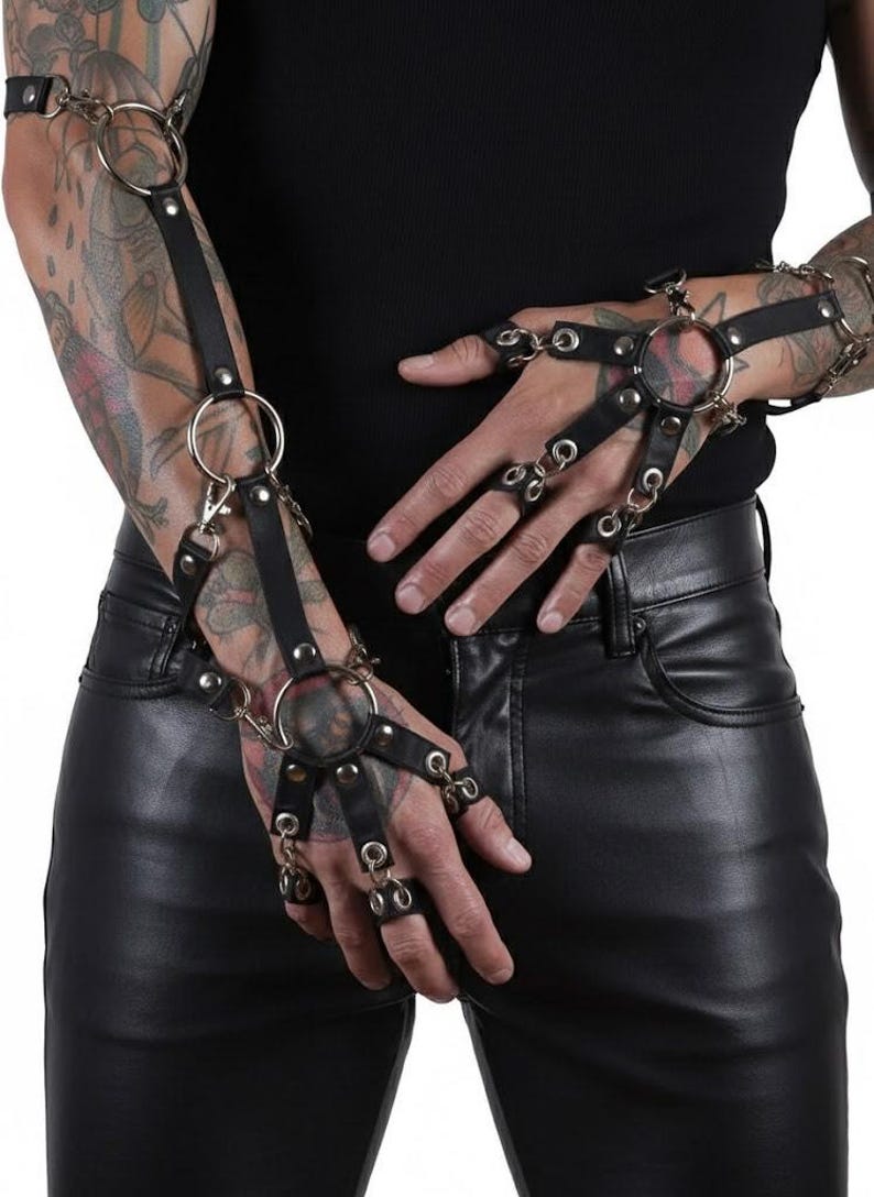 Men's Hand Harness – Elastic Ring Rave Accessory, Plus Size - Etsy