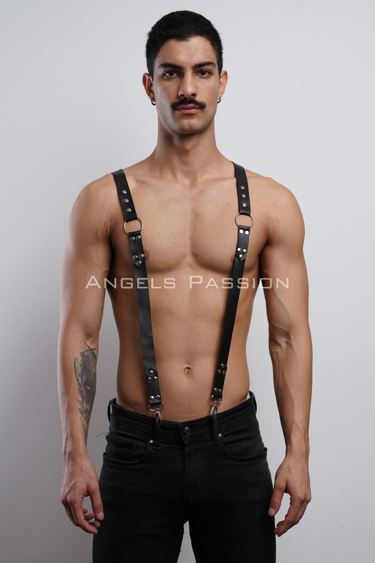 Mens Fashion Leather Bondage Suspenders Sm Mens Funny Wearing Party  Suspenders Waistband - Jewelry & Accessories - Temu Italy