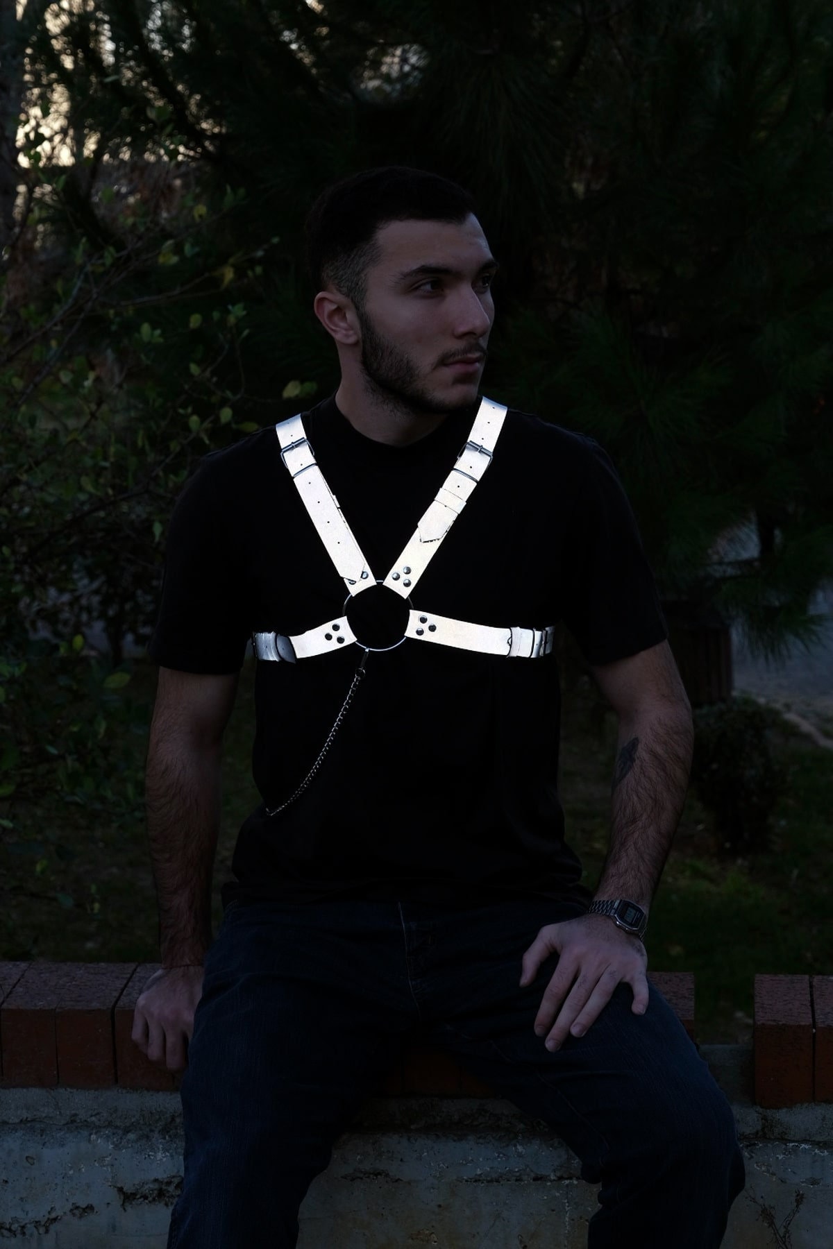 Glow in the Dark Reflective Men's Chest Harness Clubwear 