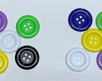 Lot of 5 LARGE BUTTONS - Big Buttons - Round Buttons - Card Making, Junk Journalling Sewing Craft Supplies - Gorgeous Colours