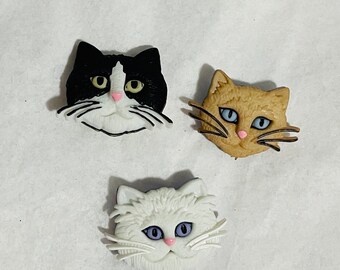 Splendidi bottoni per gatti - Set di 3 - Bottoni per gattini Forniture artigianali