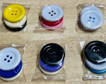 Lot of 3 GIANT BUTTONS - Huge Buttons - Round Buttons - Card Making, Junk Journalling Sewing Craft Supplies - Gorgeous Colours
