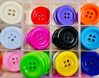 STUNNING GIANT BUTTONS - Huge Buttons - Round Buttons - Card Making, Junk Journalling Sewing Craft Supplies - Gorgeous Colours