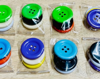 Lot of 3 GIANT BUTTONS - Huge Buttons - Round Buttons - Card Making, Junk Journalling Sewing Craft Supplies - Gorgeous Colours