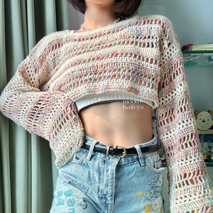 Riley 2-in-1 (Sweater / Shrug) | In-Depth PDF Crochet Pattern With Pictures & Videos | Advanced Beginner | Made-to-Measure | Trendy Y2K Mesh