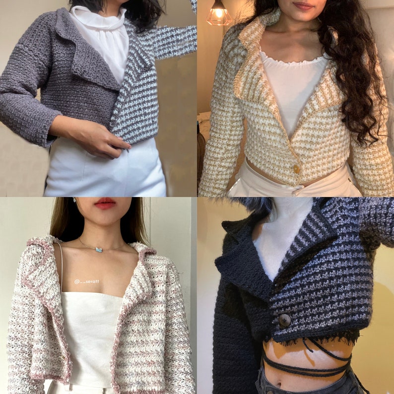 Noelle Blazer Indepth PDF Crochet Pattern With Pictures Etsy