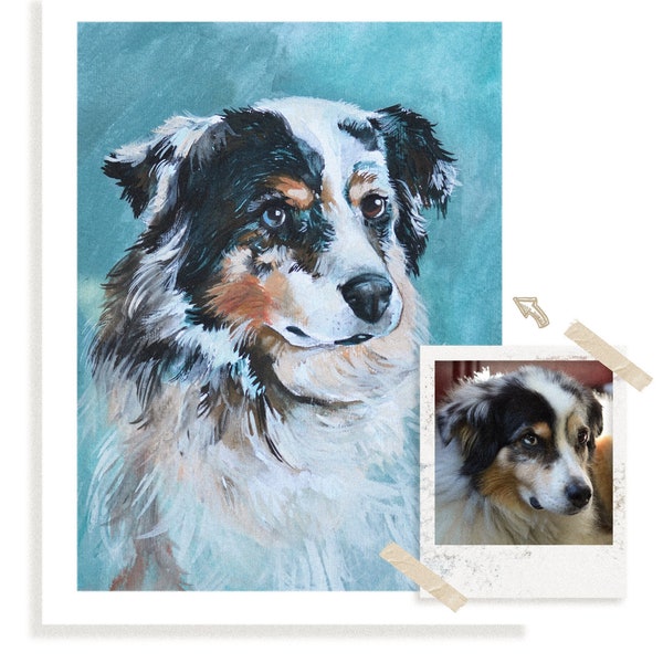 Pet Portrait Custom Dog Portrait Pet Painting Watercolor Pet Portrait Gouache Pet Pet loss gifts Custom Gift Cat Dog Lizard Bird Ferret