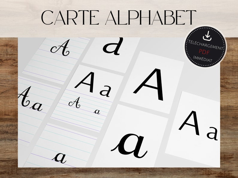 Neutral Alphabet Card French Cursive Alphabet Card - Etsy Canada