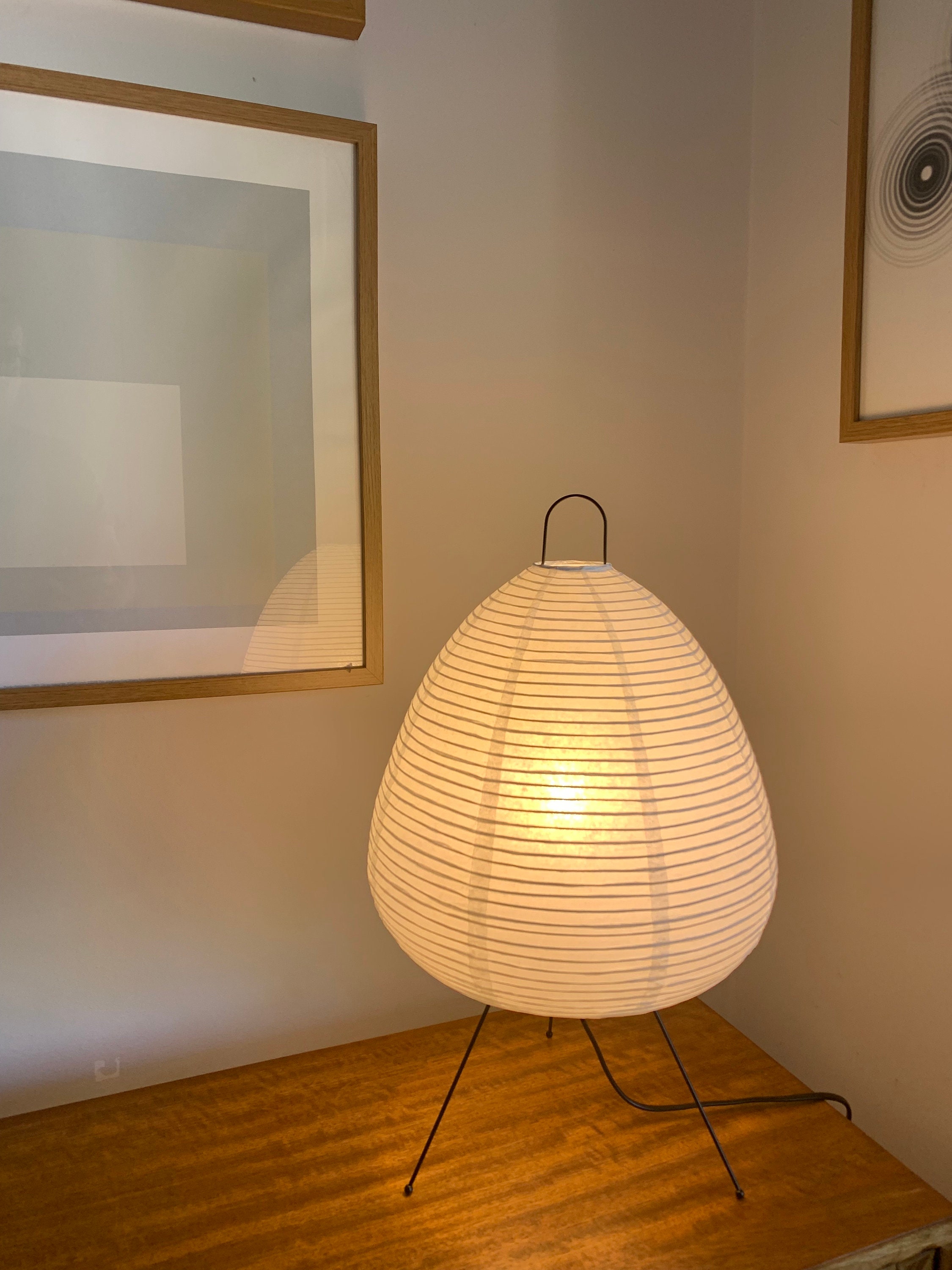 Japanese Style Rice Paper Floor Lamp - 50 Inch Tall With Chrome Base, White Shade, On/Off Foot Switch For Living Room & Bedroom - View #12