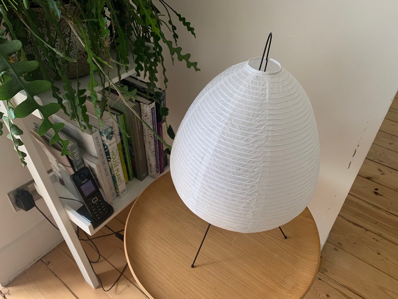 Japanese Style Rice Paper Tripod Table Lamp - Etsy UK