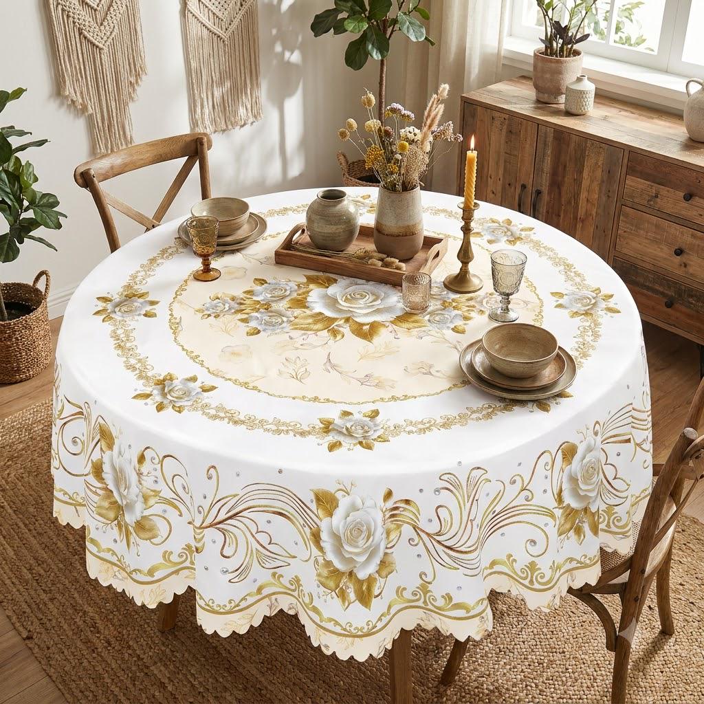 Gold fabric tablecloth - Etsy 日本