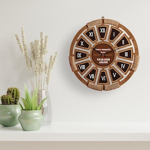 Wall Clock Unique, Call Clocks For Living Room, Modern Clock, Scandinavian Wall Clock, Silent Natural Oak Clock, Yoga Wall Clock, Wall Clock