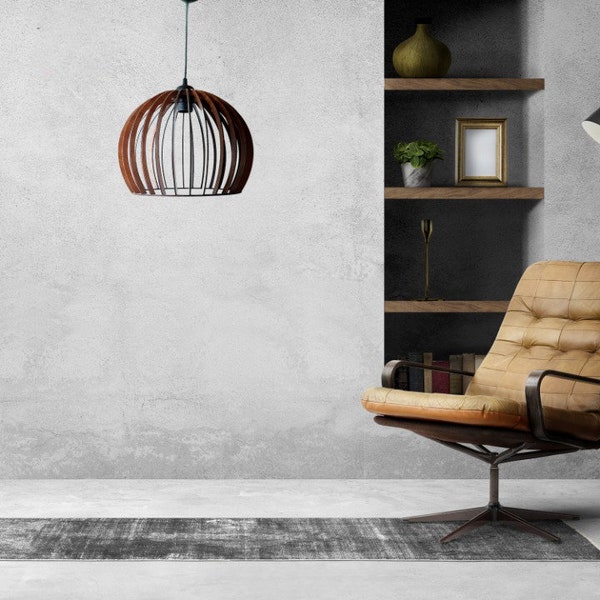 Wood Modern Pendant Light, Rustic Handmade Wood Floor Lamp, Wooden Light Decor, Home Lamp Decor, Scandinavian Style Lamp, Geometric Lamp