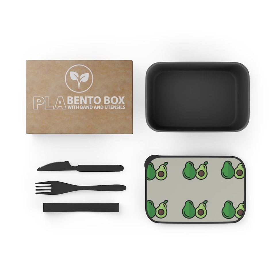 PLA Bento Box with Band and Utensils