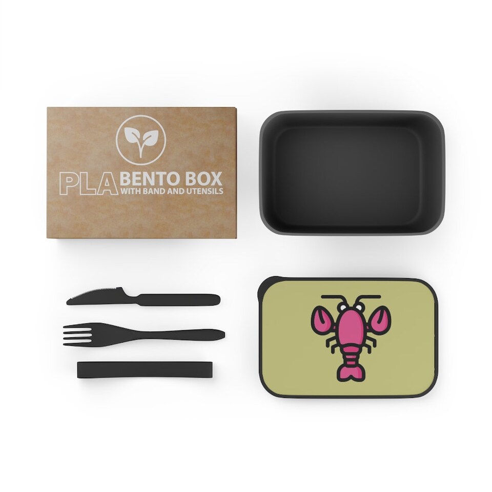 PLA Bento Box with Band and Utensils