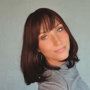 HOT CHOCOLATE 12" Premium Heat-resistant Fibre Wig. Rich Chocolate Brown Brunette. Small to Large Adjustable Cap