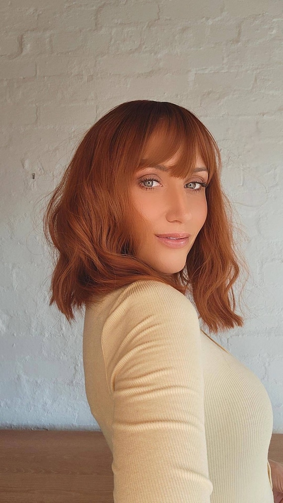 Premium heat-resistant Synthetic wig 'Tobasco Cat' 12-14" Firey Red Lob. Sm-Lge adjustable cap