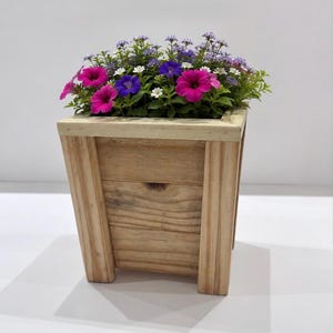 Handmade Pine Wood Planter Box | Rustic Farmhouse Decor, Indoor Outdoor Pot