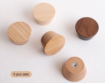 1 5/8" (~40 mm) Wooden drawer knobs, dresser knobs, cabinet knobs, wood knob (mod 20.2, set of 5 pcs, ash, beech, maple, oak, walnut)