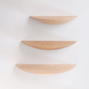 Zwevende wandplank - Houten displayplanken voor hal, keuken, badkamerinrichting - Kleine houten plank voor planten, kaarsen (mod. 2, bestel)