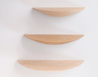 Floating wall shelf | Wooden display shelves for Entryway, Kitchen, Bathroom | Small wood shelf for plants, candles, decor (mod. 2, ord)