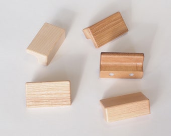 Puxadores de gaveta de madeira, puxador de madeira, puxadores de armário, puxadores de porta (mod. 14)