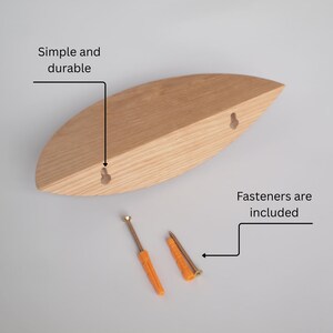 Schwebendes Wandregal aus Holz, Dekoratives Pflanzregal aus Massivholz, Mini-Holzregal, Kleine Wandregale, Einzugsgeschenk (Mod. 2, US) Bild 5