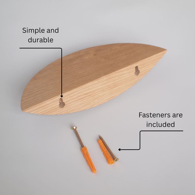 Schwebendes Wandregal aus Holz, Dekoratives Pflanzregal aus Massivholz, Mini-Holzregal, Kleine Wandregale, Einzugsgeschenk (Mod. 2, US) Bild 5