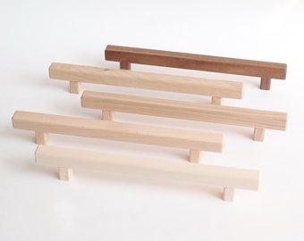 Wooden cabinet pulls, cabinet handles, drawer handles, drawer pulls, cabinet hardware (mod. 25)