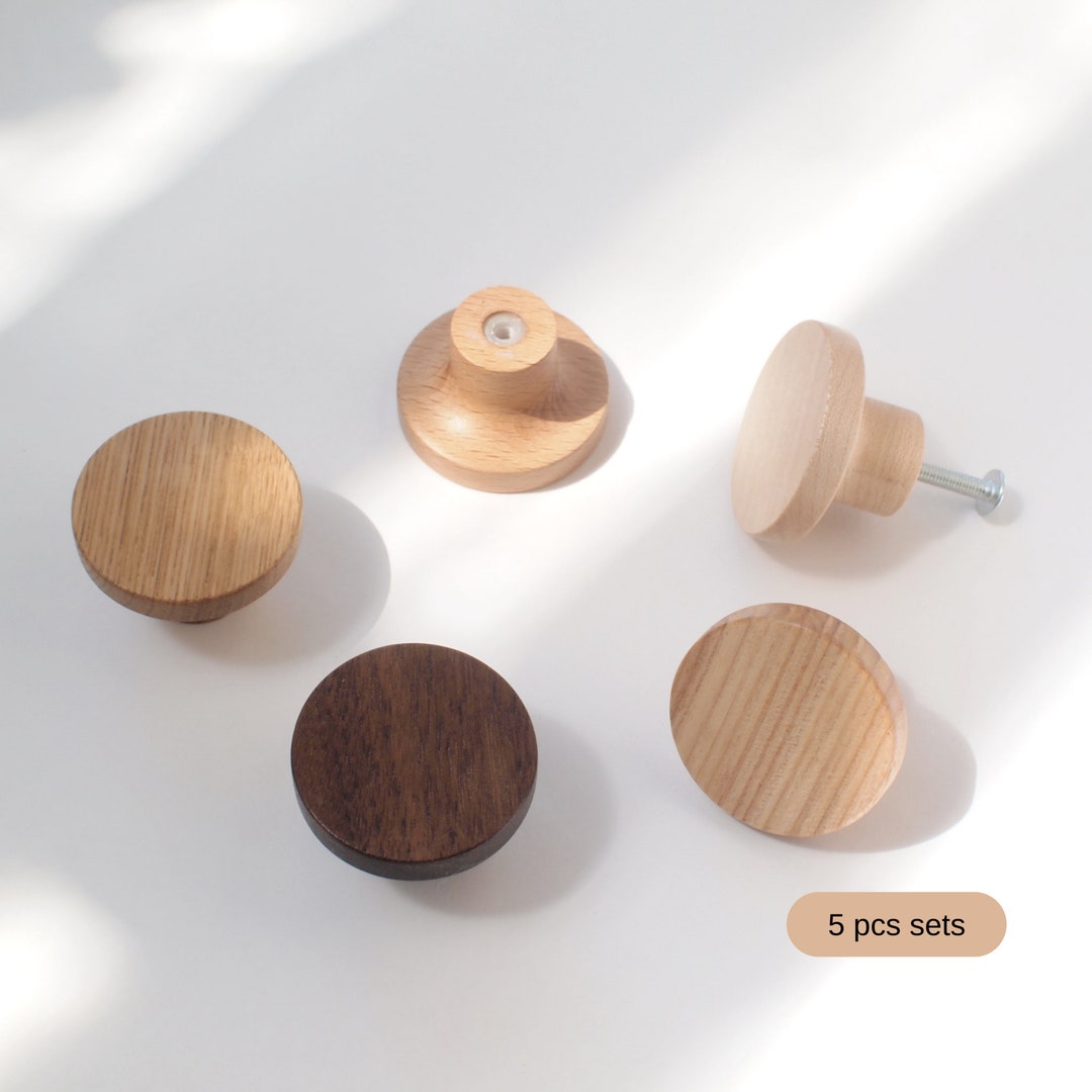 1 5/8" (~40 Mm) Wooden Cabinet Knobs, Dresser Knobs, Knobs for Drawer ...