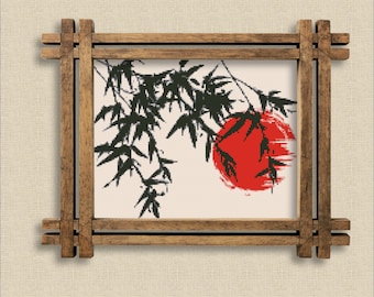 Japanese art cross stitch pattern