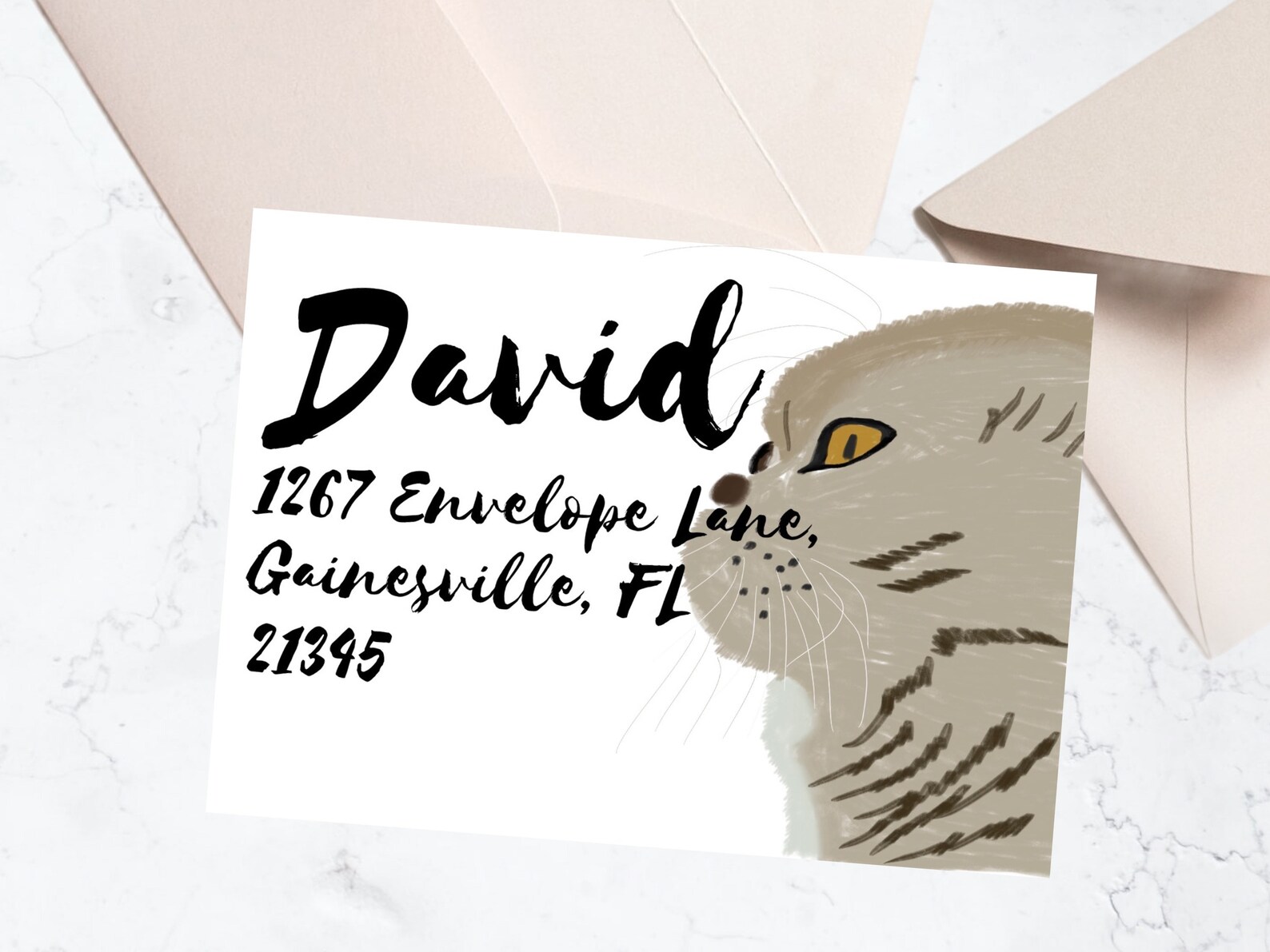 Editable Print and Cut Envelope 5x7 Cat Invitation - Etsy