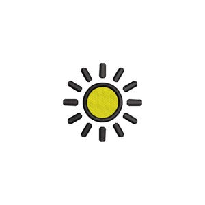 Mini Sun Embroidery Design, Small Sun Icon Machine File, Summer Patch Digital Download
