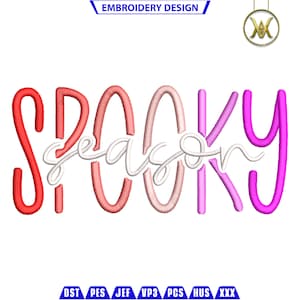Spooky season embroidery files, Trendy Embroidery Files, Instant Download, Halloween Files, PES