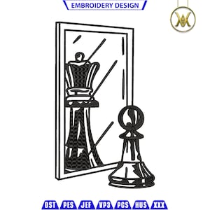 Chess Piece Dream Embroidery File | King embroidery | Black embroidery | intelligent Embroidery | PES