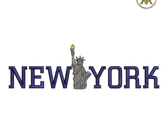 Freiheitsstatue Stickdatei, Stickdatei: New York City (4 Grössen) (Digital Download)