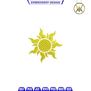 Mini Sun Embroidery Design File, Mini icon Embroidery File, 4 Size