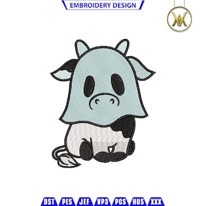 Cute Cow ghost Halloween Embroidery Designs| OX Embroidery File | Halloween  Embroidery desing | Spooky Embroidery Files | PES