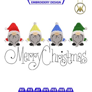 Christmas Gnome Embroidery File, Embroidery , Digital Download , Embroidery Files , PES , Trendy Christmas Files
