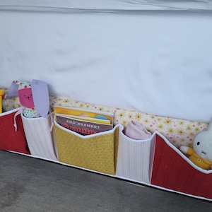 Handmade Bedside Pocket Organizer: Floral Fabric Storage Solution