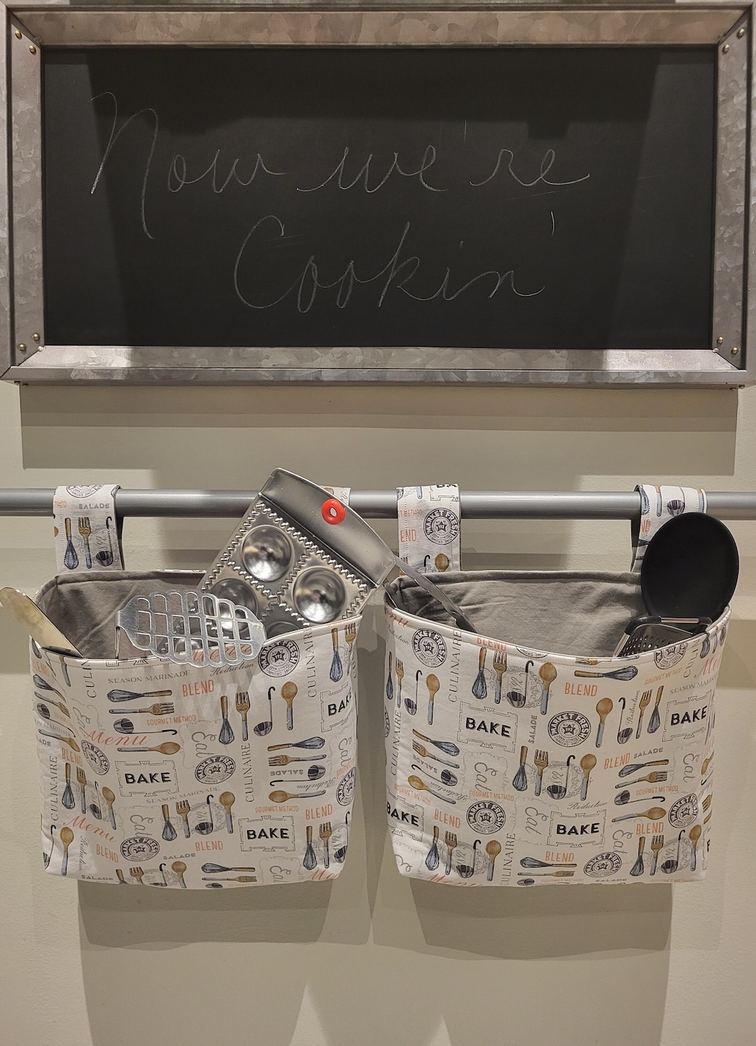 Hanging Kitchen Basket Buy 1 or a Set of 3 Cooking/baking Etsy