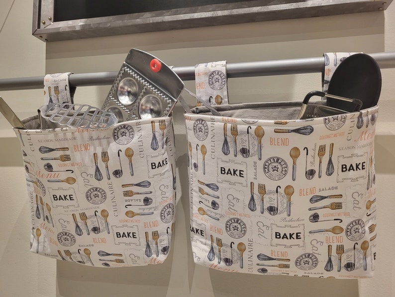 Hanging Kitchen Basket Buy 1 or a Set of 3 Cooking/baking Etsy