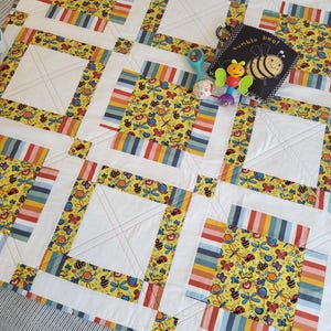 Bugs Baby/Toddler Quilt: Colorful Insects, Handmade 43&quot;x43&quot;
