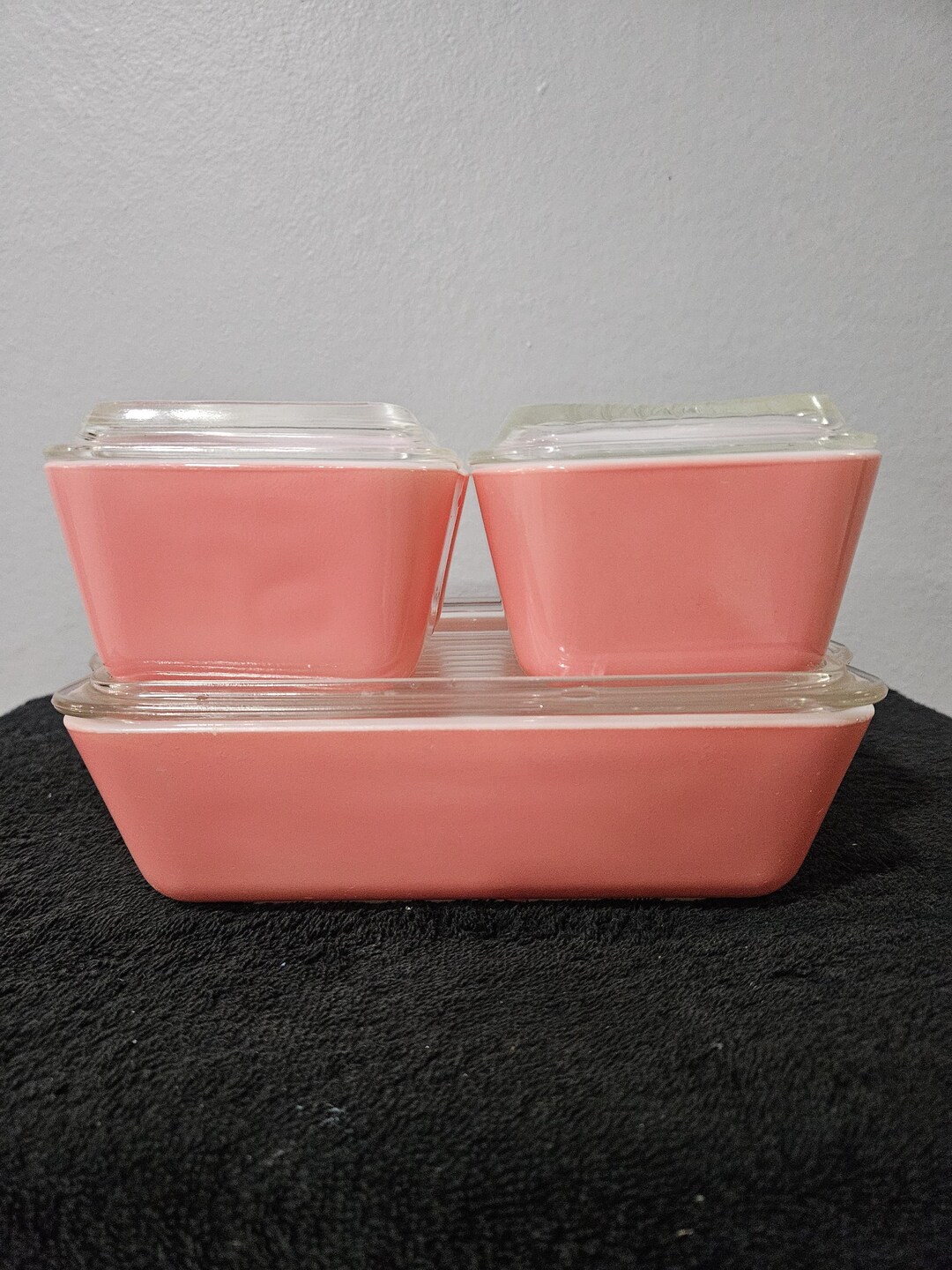 138) Old Pyrex Refrigerator Dish 3Set