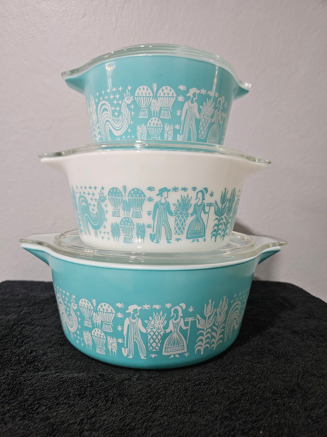 Pyrex Butterprint Set Pyrex Butterprint Round Casserole 6pc Set - Etsy