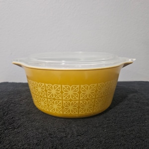 Pyrex Promo 474 Autumn Floral Square Verde Round Casserole