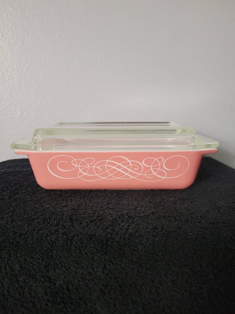 Pyrex JAJ Pink Daisy space saver 575-6 w/LID 550-c shops