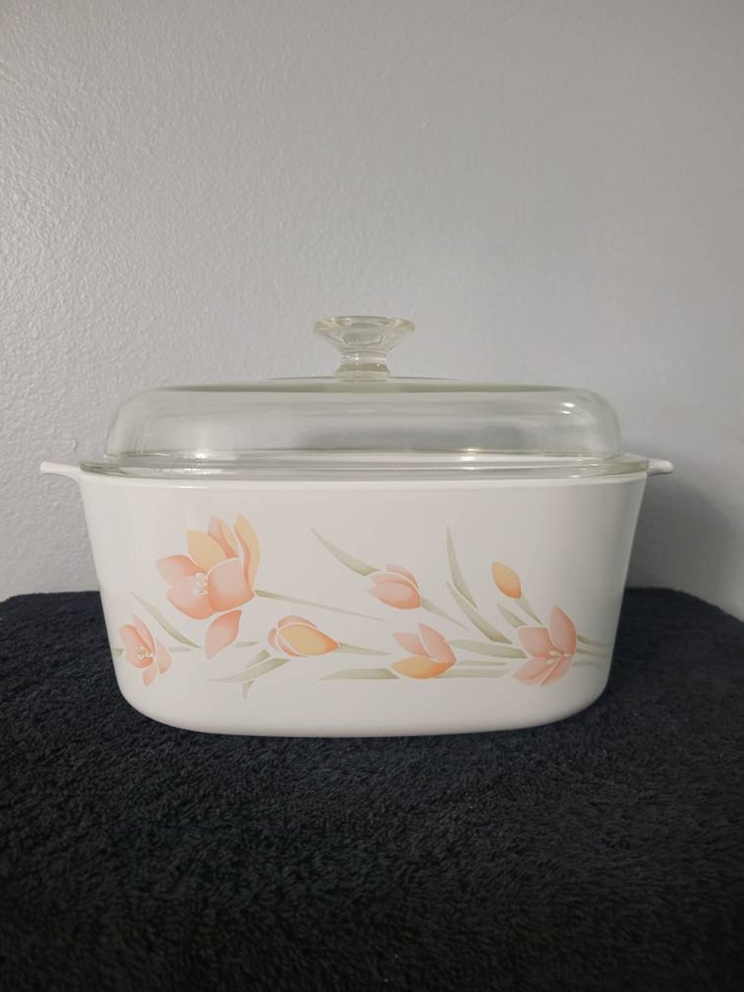 Corningware Peach Floral A-5-B Casserole Dish - Etsy