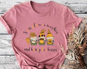 Sunflower wishes and honeybee kisses Shirt, Bee Yourself Shirt, Bee Shirt, Inspirational Shirt, Cute Women Shirt, unisex Shirt.