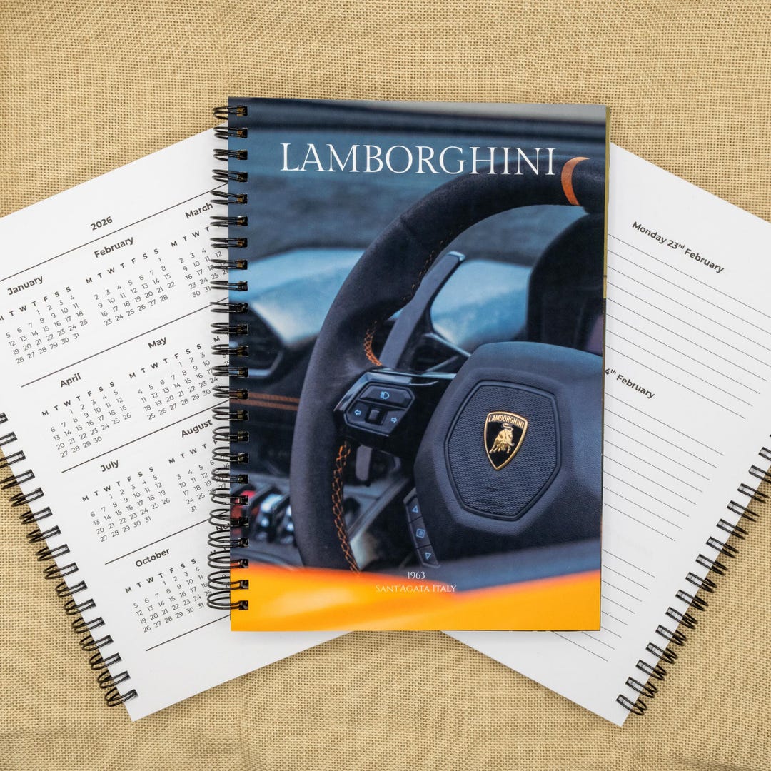 Lamborghini Unique Design A5 2026 Diary | Jan-dec Calendar Year or ...